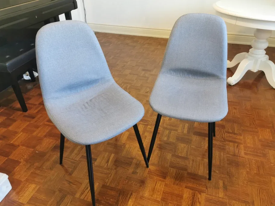 Two Light Grey Dining Chairs thumbnail