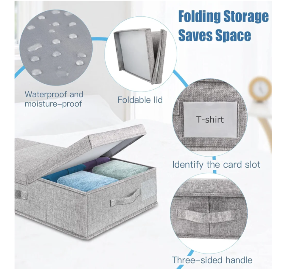 Foldable Storage Boxes - Under bed - Like New , barely used - photo 4