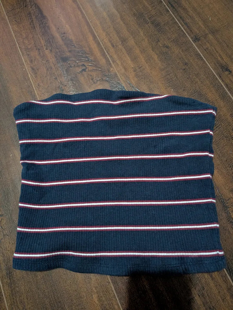Striped Tube Top - Navy, Red & White thumbnail