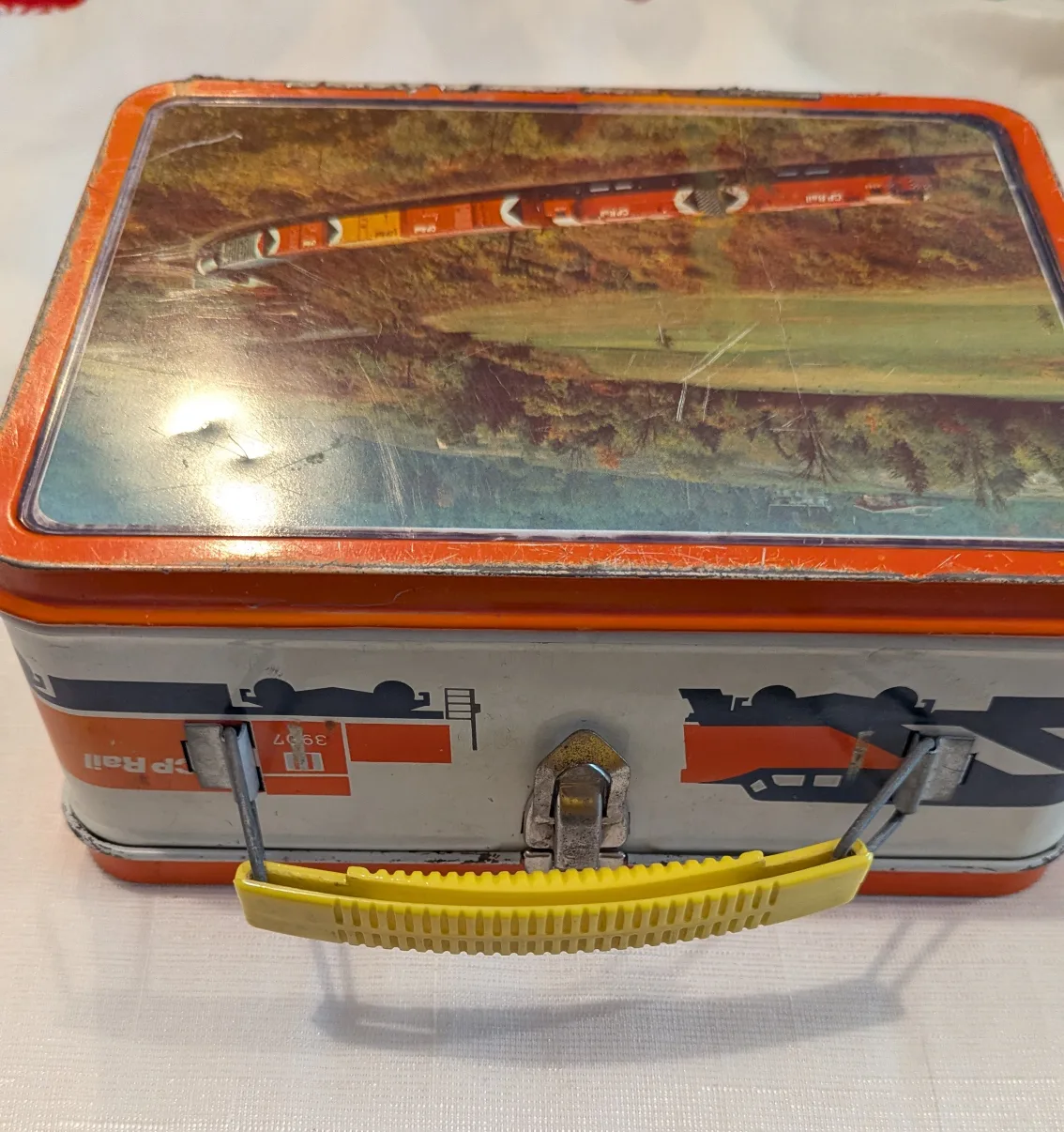 Vintage CP Rail Lunchbox with Topps Wacky stickers thumbnail