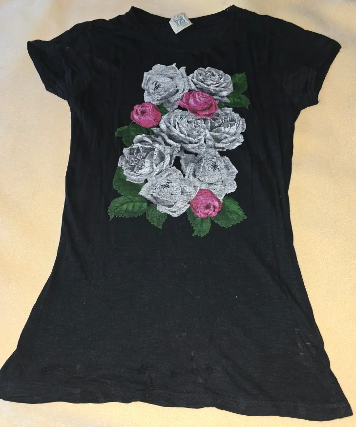Black Floral T-Shirt Dress thumbnail
