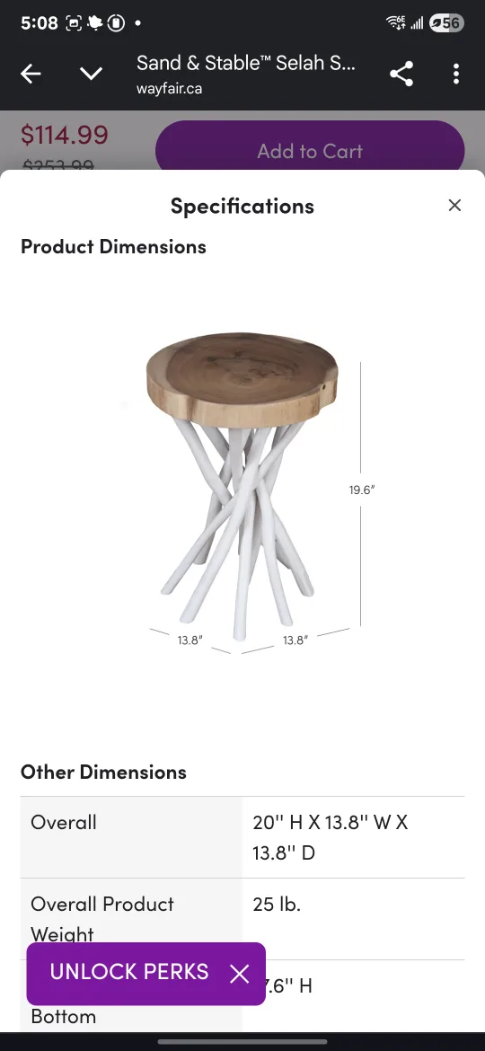 solid wood end table thumbnail
