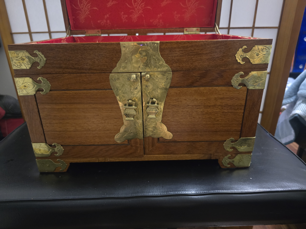 Wooden  Jewelry Box with Red Interior - photo 2