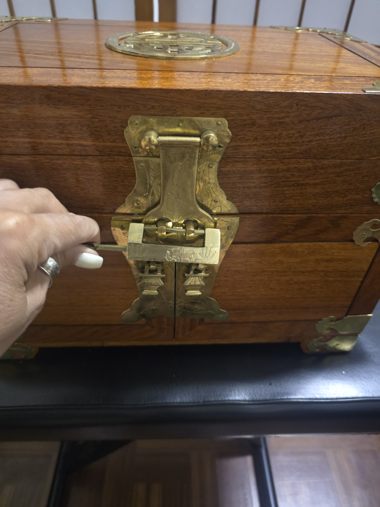 Wooden  Jewelry Box with Red Interior - photo 3