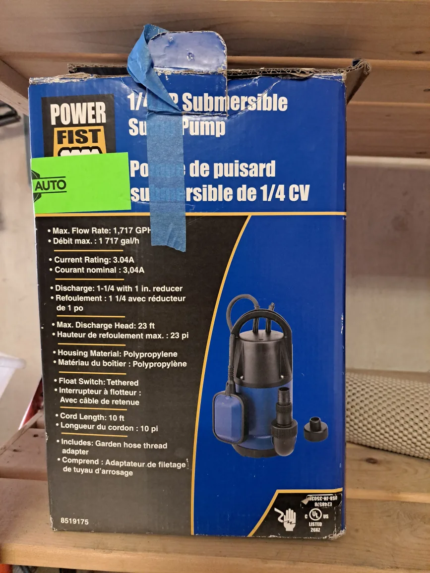 Power Fist 1/4 HP Submersible Sump Pump thumbnail
