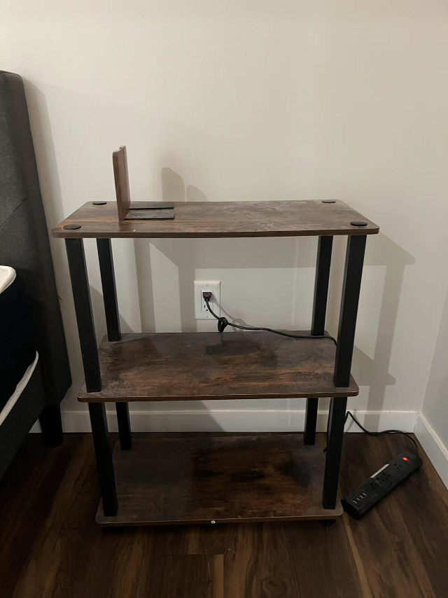 3-Tier Brown Wooden Shelf