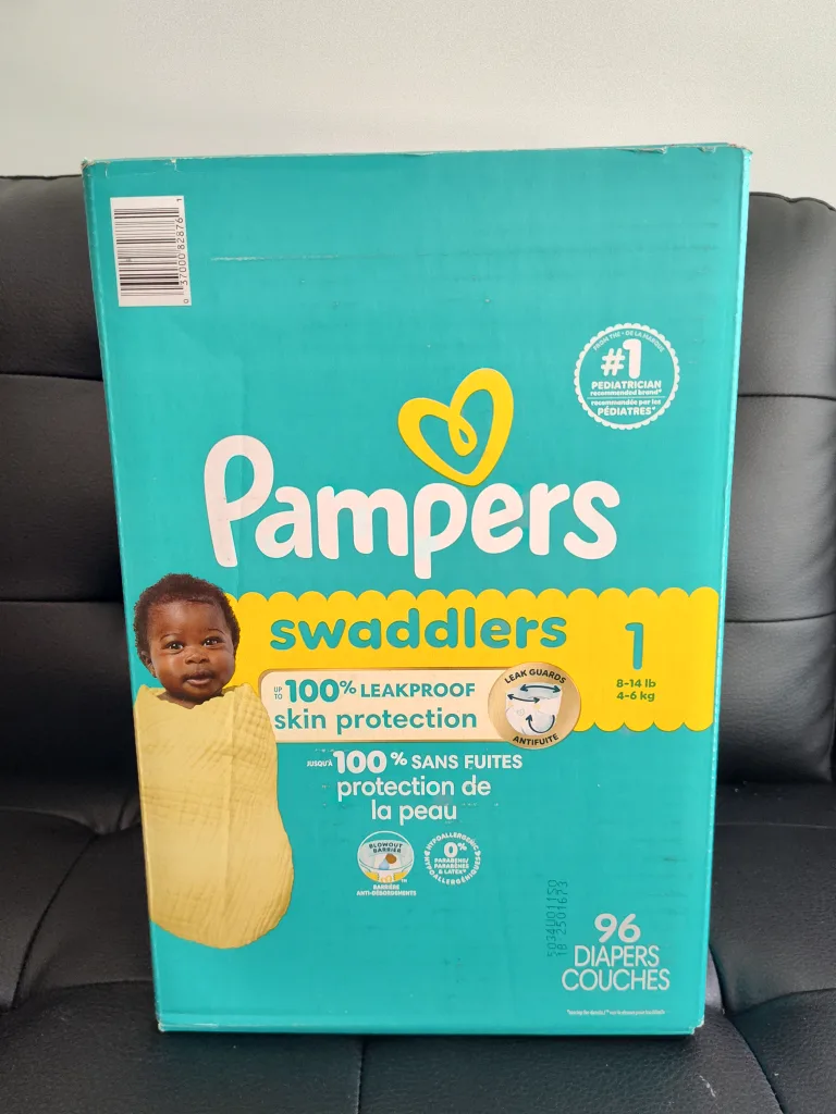 Pampers Swaddlers Size 1, 96 Diapers - New Box thumbnail