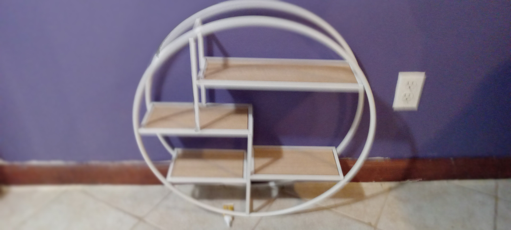Round Metal & Wood Wall Shelf - photo 4
