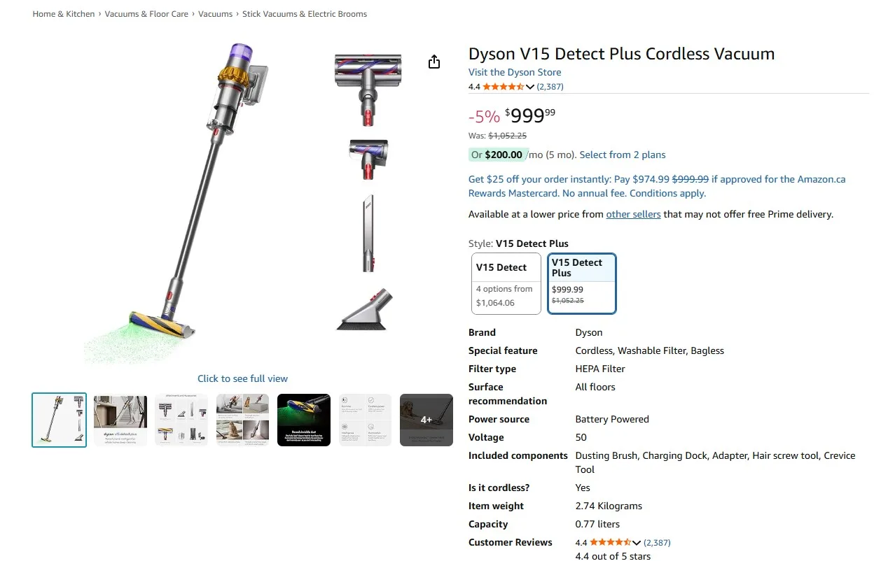 Brand New Dyson V15 Detect Vacuum For Sale image indicator(9)