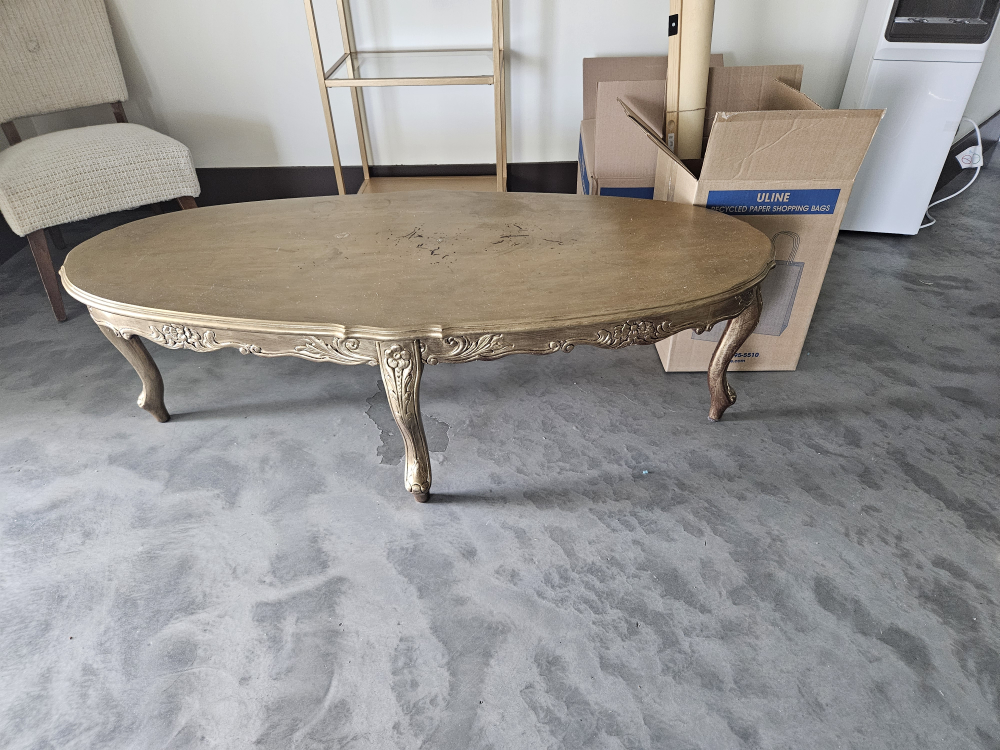 Vintage Oval Coffee Table - Gold Finish