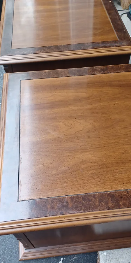 Vintage Wood Side Table with Storages(  Set of two) image indicator(9)