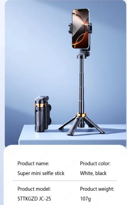 Selfie Stick Portable Phone Holder Shooting Aid Bluetooth Remote image indicator(5)