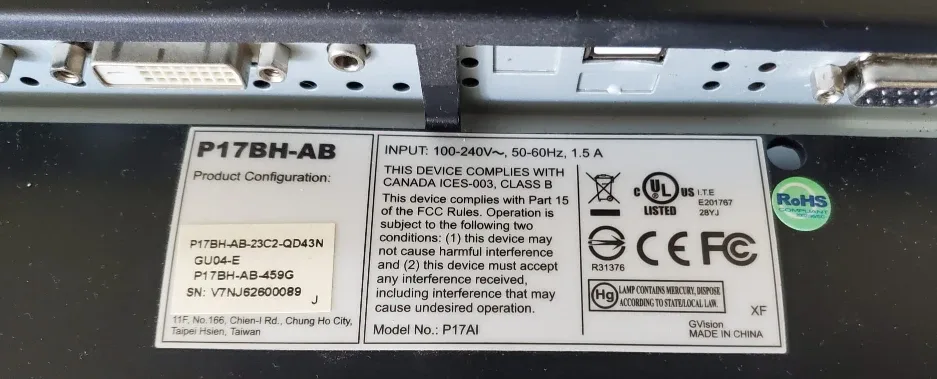 17 "G Vision P17BH-AB Monitor with VGA ,Dvi image indicator(3)