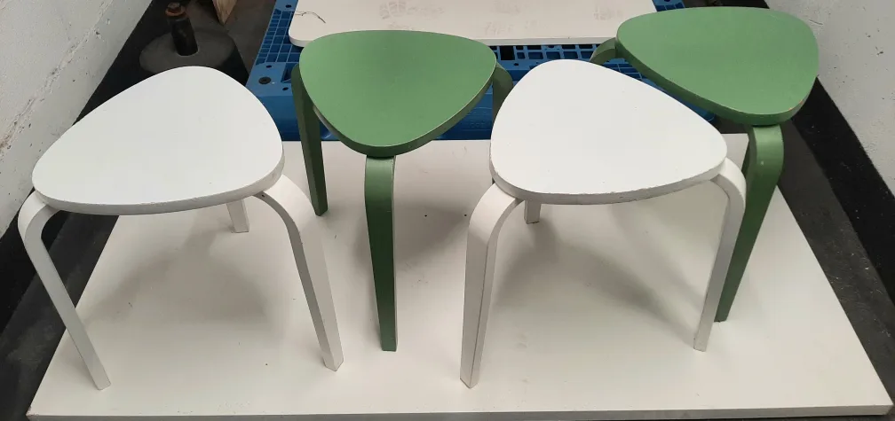 IKEA Kyrre Stool - White & Green thumbnail
