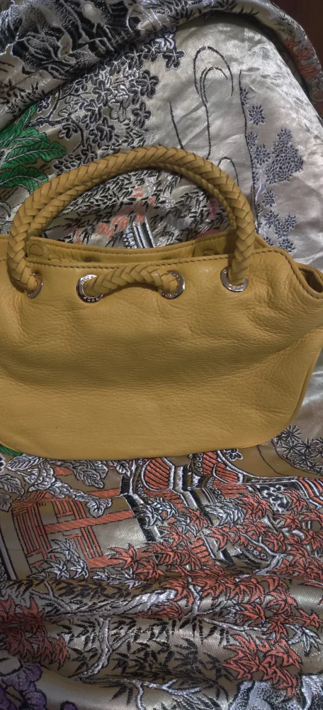 Michael Kors Yellow Leather Braided Handle Bag thumbnail