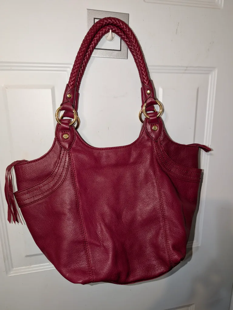 The Sak Burgundy Leather Hobo Bag image indicator(2)