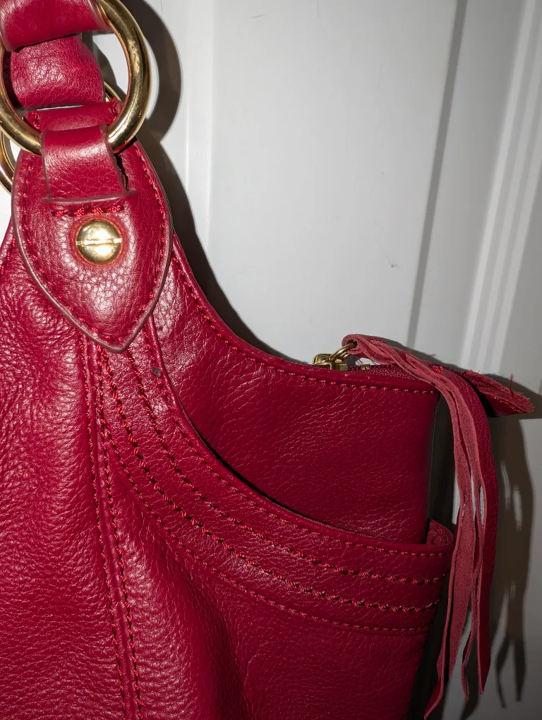 The Sak Burgundy Leather Hobo Bag image indicator(6)