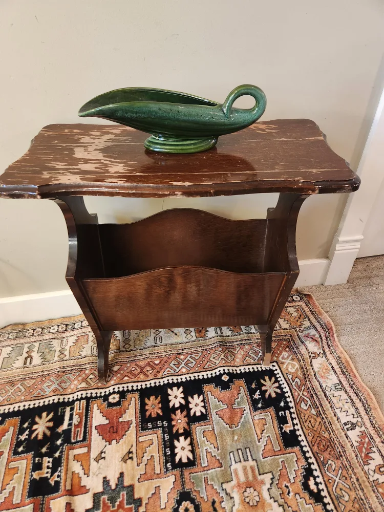 MID CENTURY MODERN wooden Magazine Rack Table thumbnail
