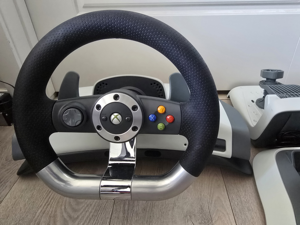 Official Microsoft Xbox 360 Wireless Racing Wheel & Games $10+ - photo 3