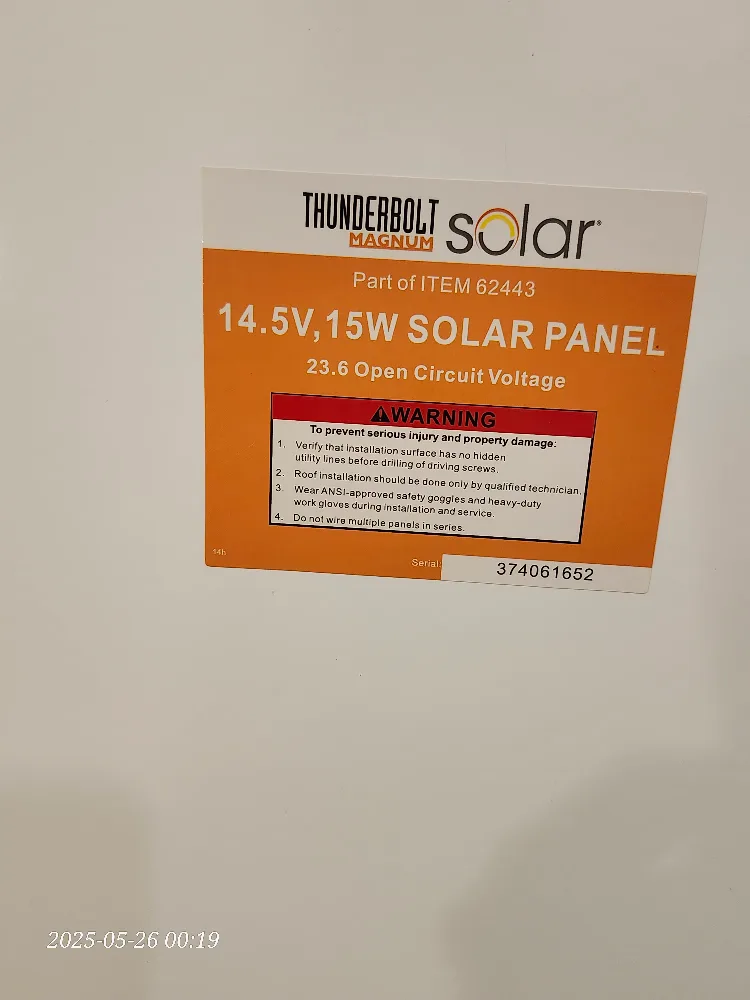Thunderbolt Solar Magnum 14.5V 15W Solar Panel image indicator(6)