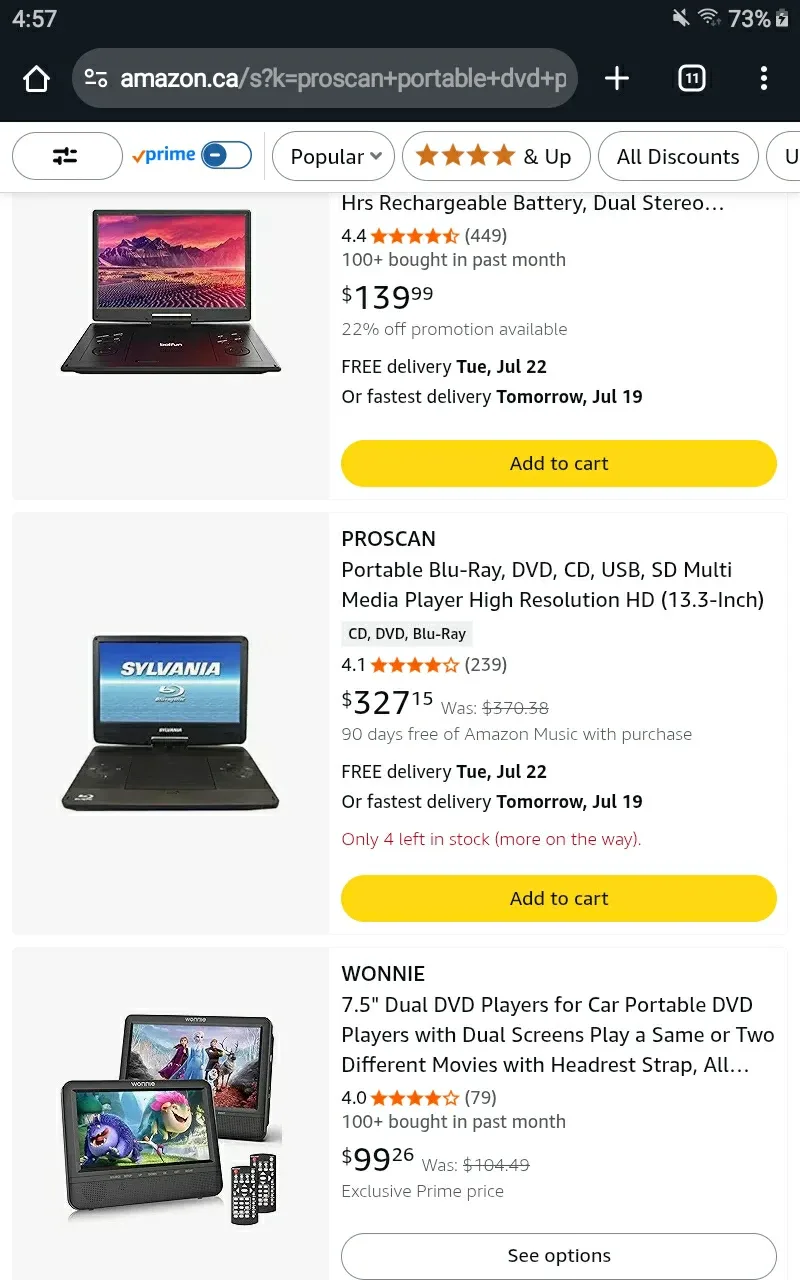 ➡️ Proscan 13.3" Portable DVD Player 📀 Retails $327+Tx image indicator(3)