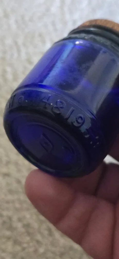 1930s Ingrams Shaving Cream Blue Cobalt Glass Jar image indicator(2)