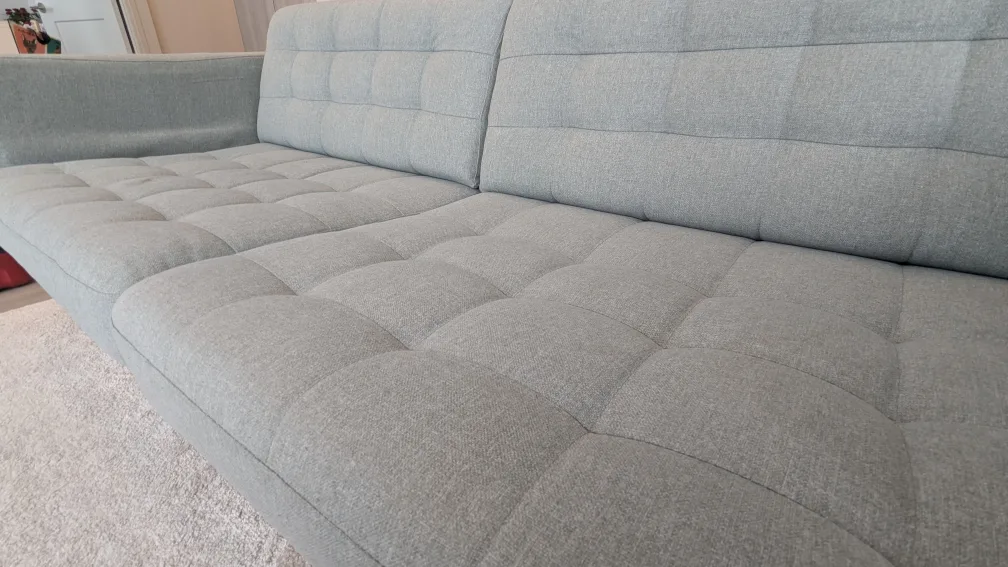 IKEA MORABO 3-seater sofa, Gunnared light green/wood image indicator(5)