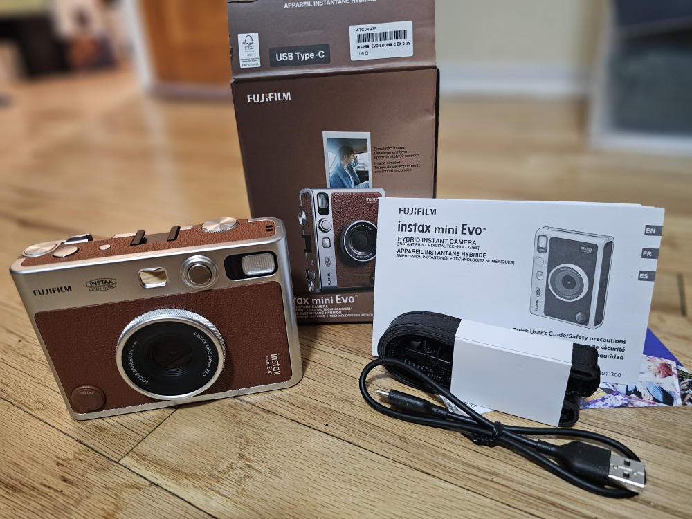 Fujifilm Instax Mini Evo Hybrid Instant Camera - Brown