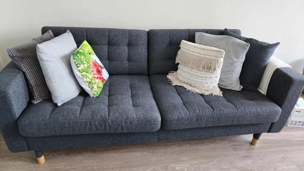 IKEA MORABO Sofa - Gunnared Dark Grey/ Wood thumbnail