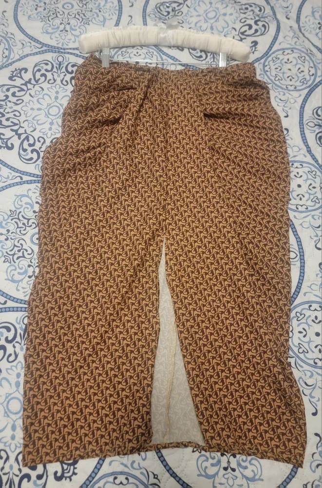 Brown Patterned Midi Skirt thumbnail