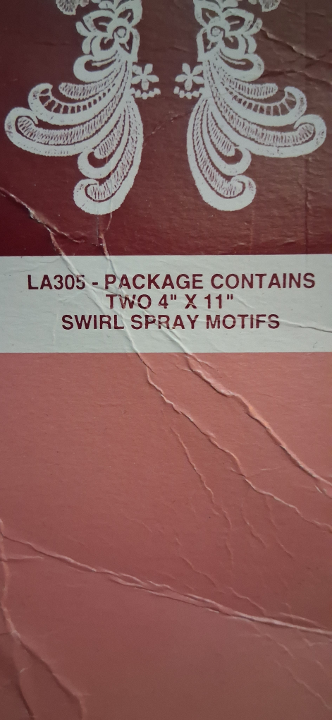 Lace Appliques - Two 4" x 11" Swirl Spray Motifs - photo 2
