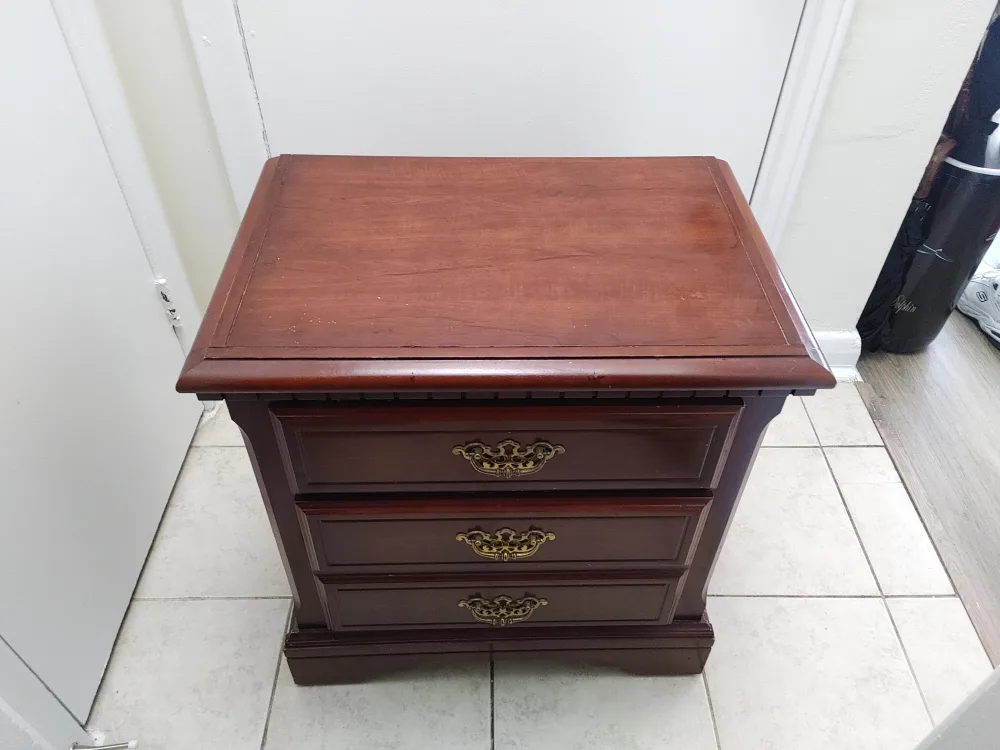 Wooden 3-Drawer Nightstand thumbnail