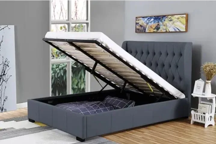 Grey Linen Storage Bed on sale image indicator(2)