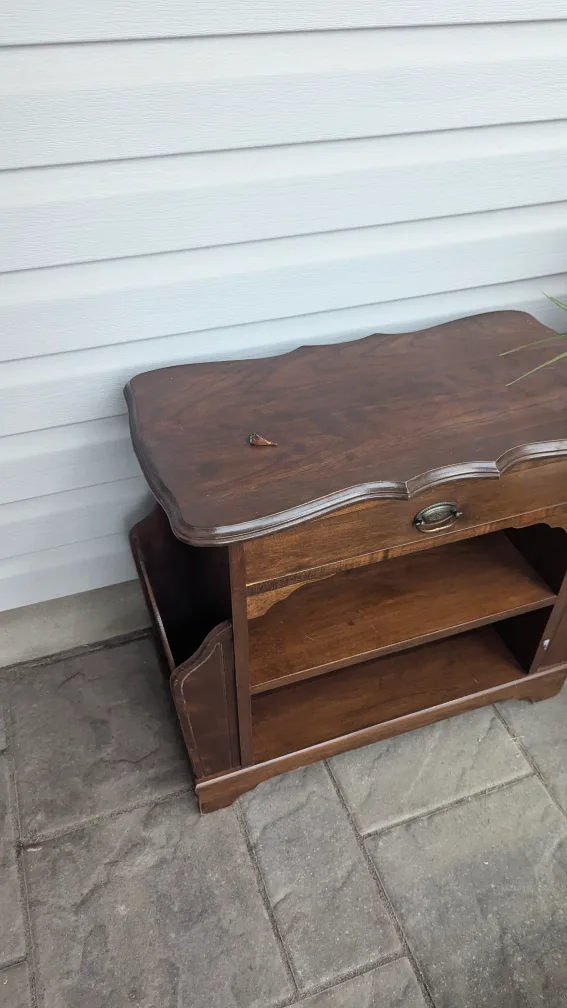 Brown Wooden Side Table with Magazine Rack 🇨🇦 image indicator(2)
