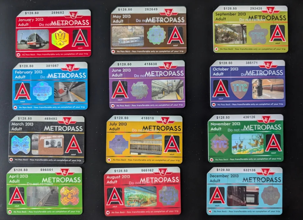 Vintage TTC Metropasses (2012-2016) thumbnail