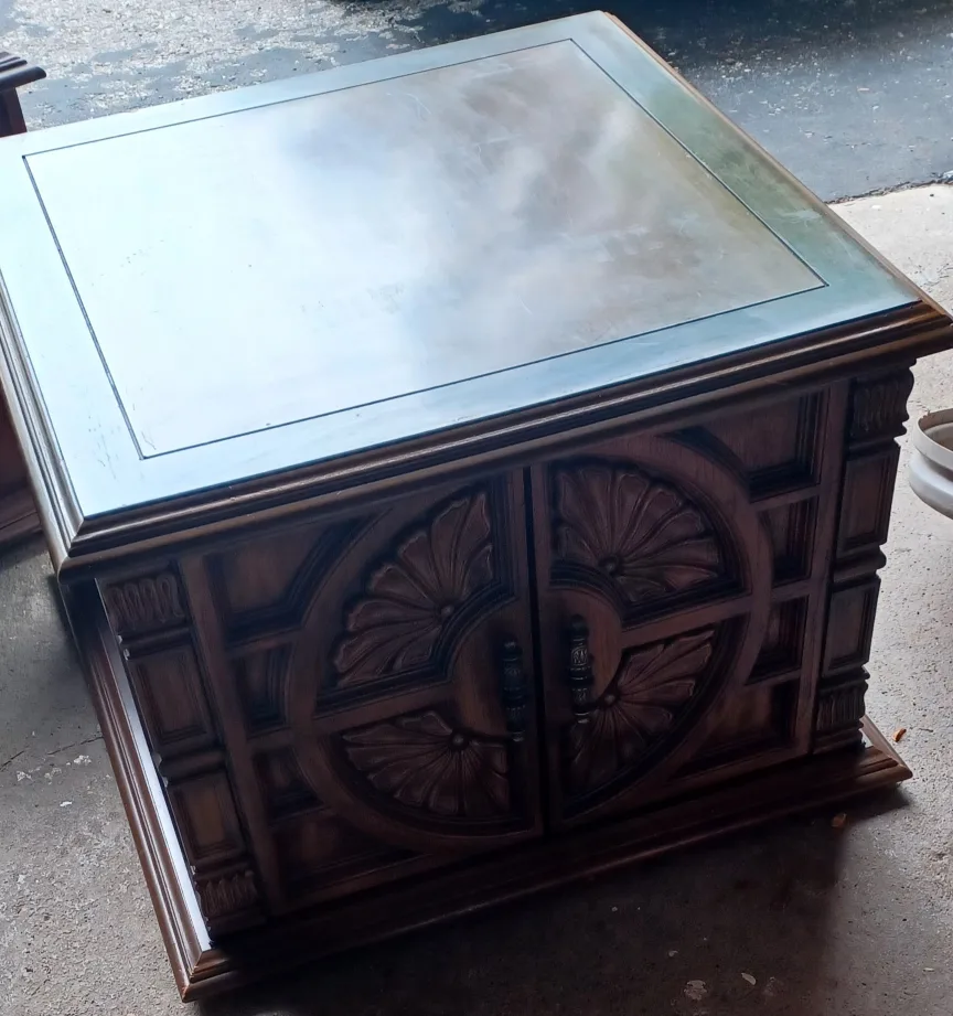 Vintage Wood Side Table with Storages(  Set of two) image indicator(5)