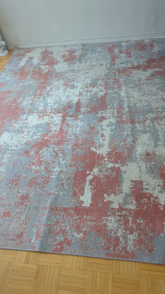 Abstract Area Rug - Grey & Red image indicator(3)