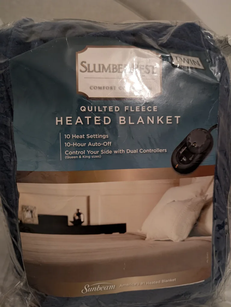 Slumber Rest Quilted Fleece Heated Blanket (Twin) thumbnail