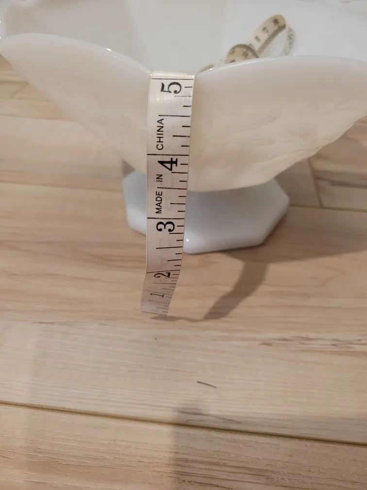 Vintage Milk Glass Compote Bowl with Grape Design image indicator(7)