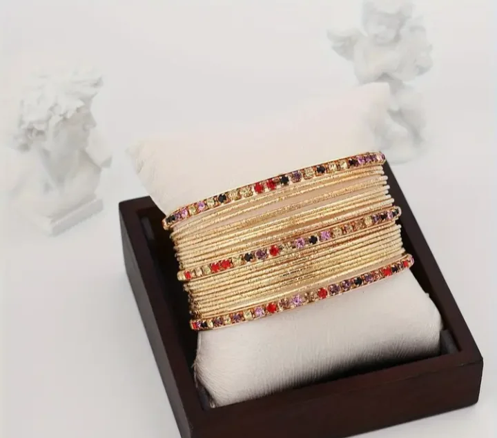 Gold Tone Bangle Set thumbnail