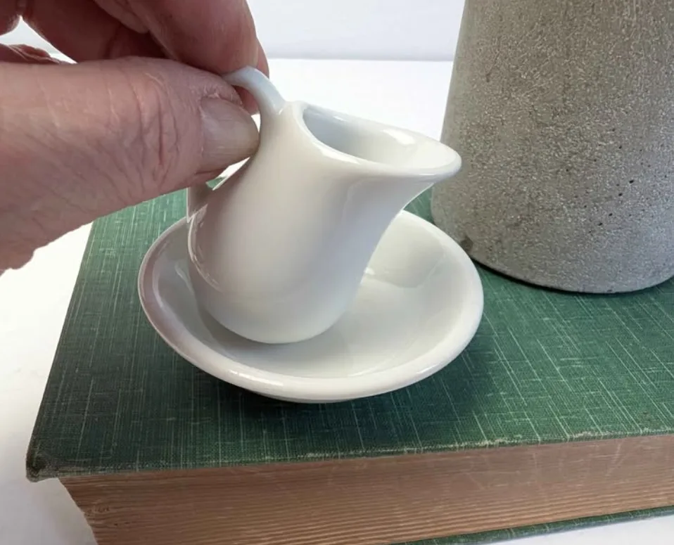 Miniature Porcelain Wash Basin & Pitcher ~ Cameo Chinaware image indicator(3)