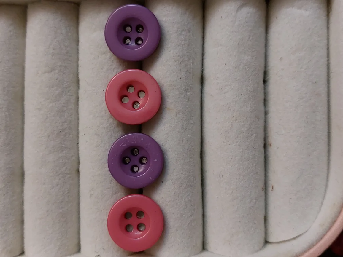Pink & Purple Button Stud Earrings thumbnail