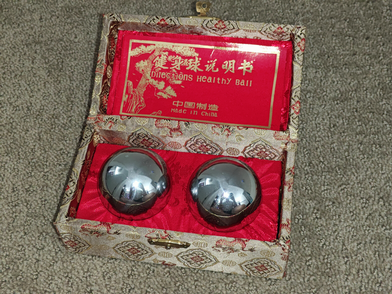 Chinese Asian Baoding Metal Chime Balls with Case