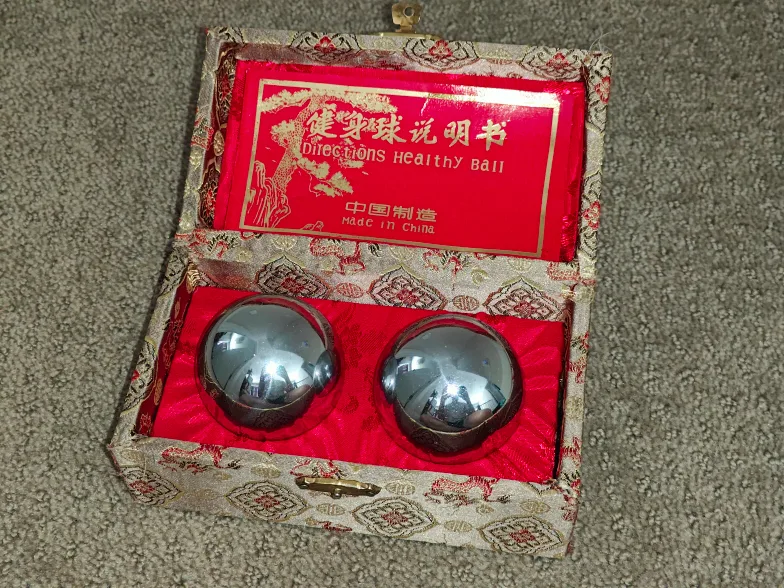 Chinese Asian Baoding Metal Chime Balls with Case thumbnail
