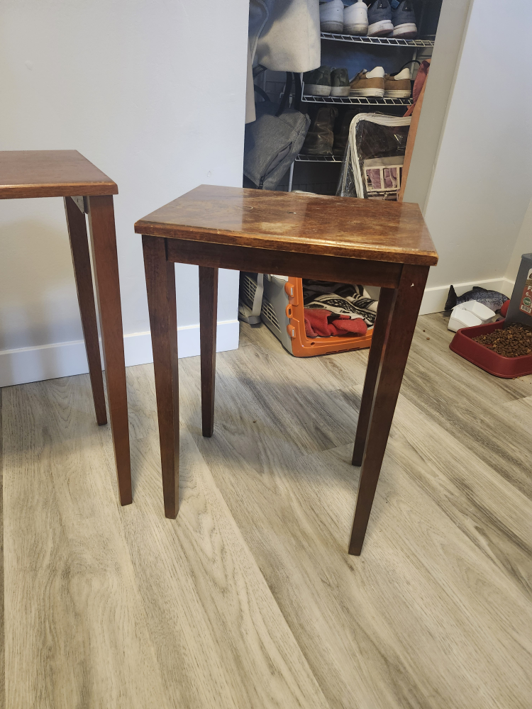Set of 3 Vintage Wooden Side Tables - photo 4