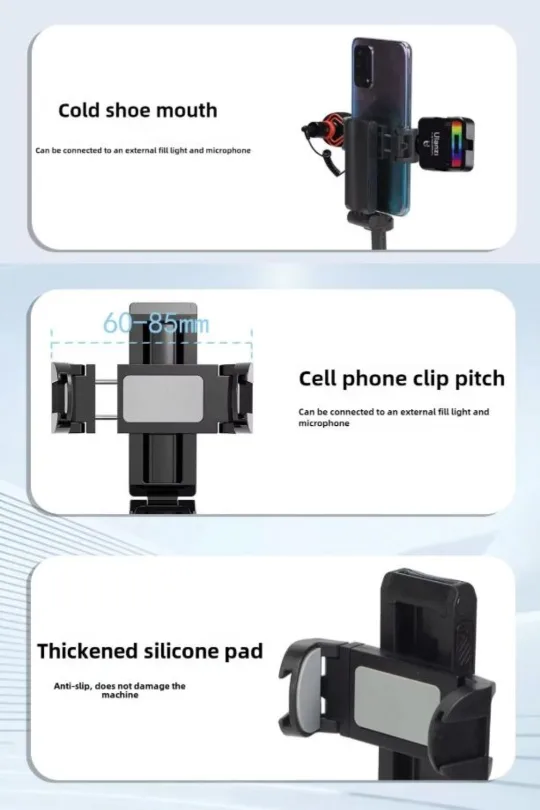 Selfie Stick Portable Phone Holder Shooting Aid Bluetooth Remote image indicator(7)