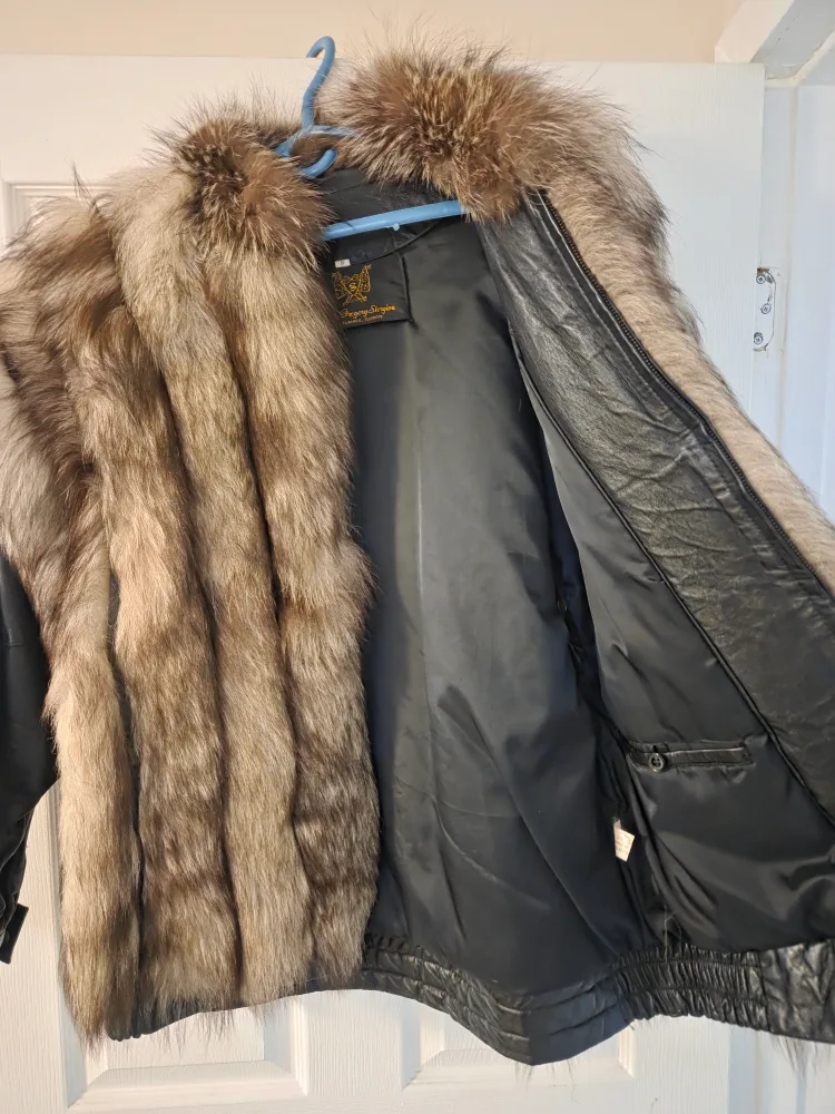 Furs by Gregory Stergiou Fox & Leather Jacket - Size S thumbnail