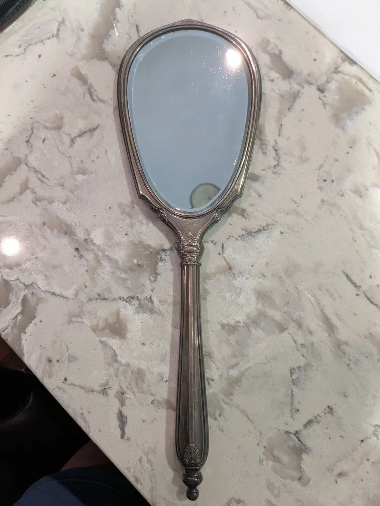 Vintage Sterling Silver Hand Mirror thumbnail