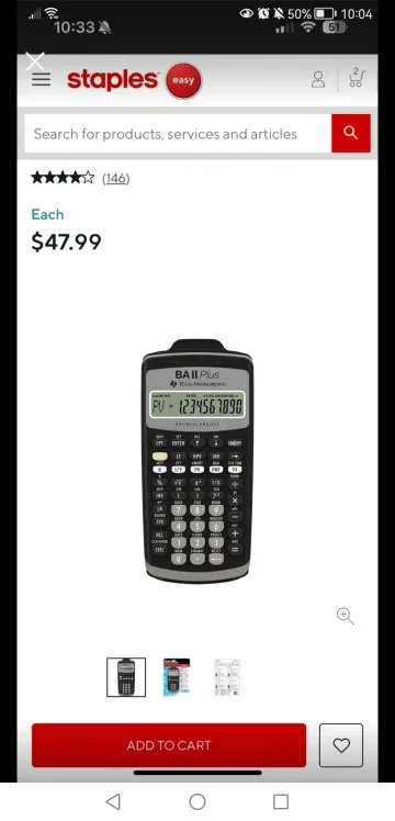 Texas Instruments BA II Plus Financial Calculator image indicator(4)