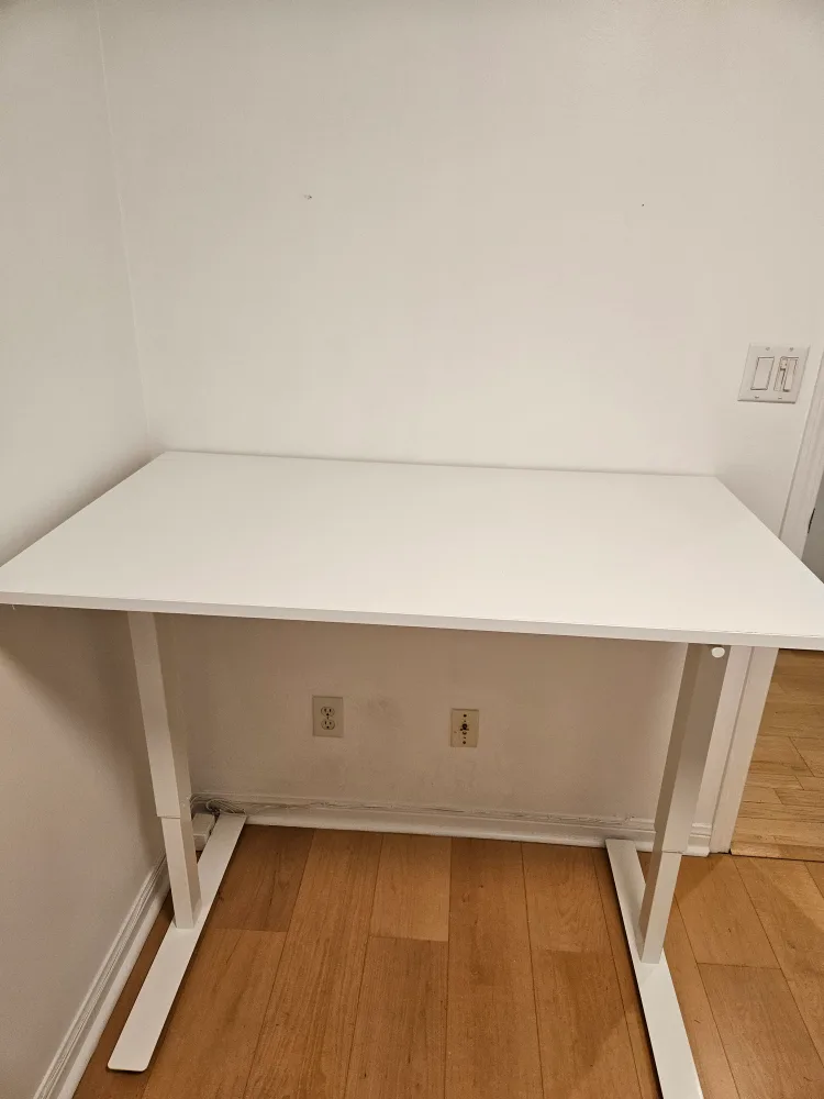 IKEA Trotten White Sit/Stand Desk thumbnail
